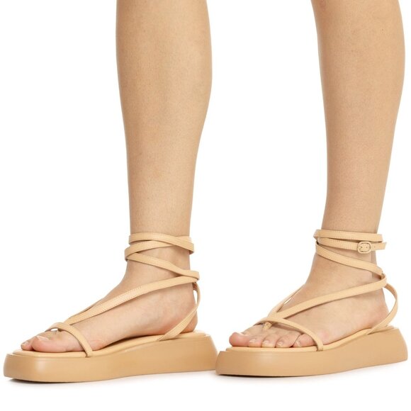 NEW FREE PEOPLE Winnie Wrap Flatform in Vachetta for women 2510 - Picture 8 of 8